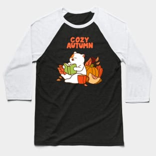 Cat and Cozy Autumn Baseball T-Shirt